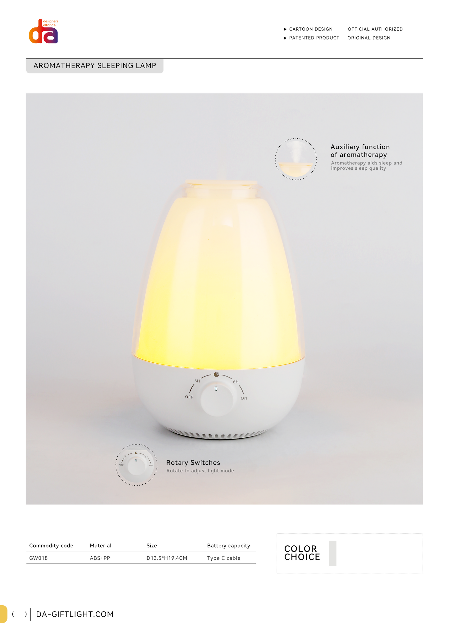 Aromatherapy Sleeping Light